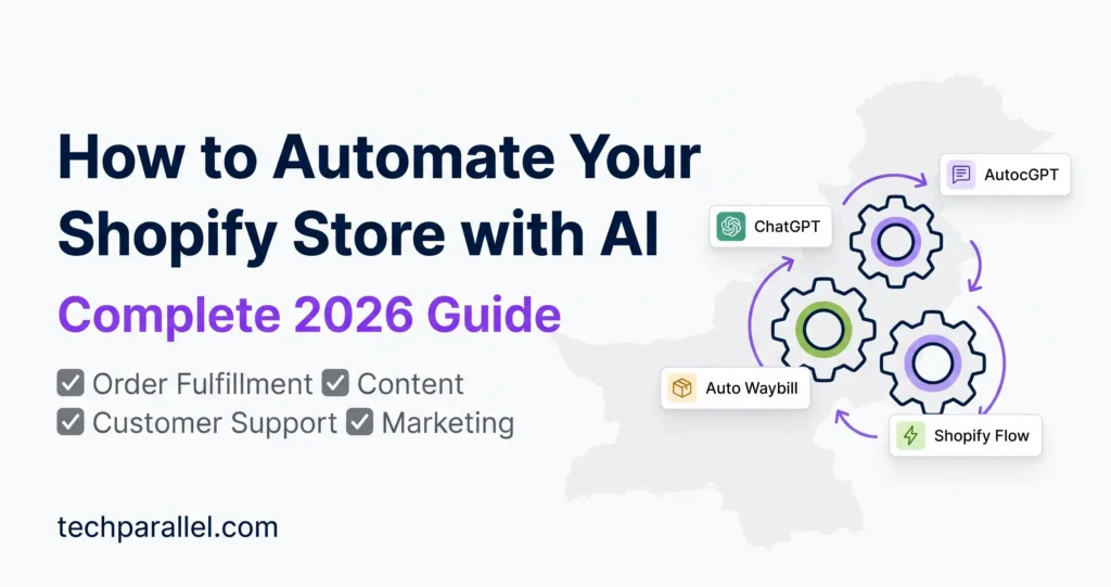 How to automate your Shopify store with AI tools 2026 — order fulfillment, content, customer support, and marketing automation for Pakistani sellers